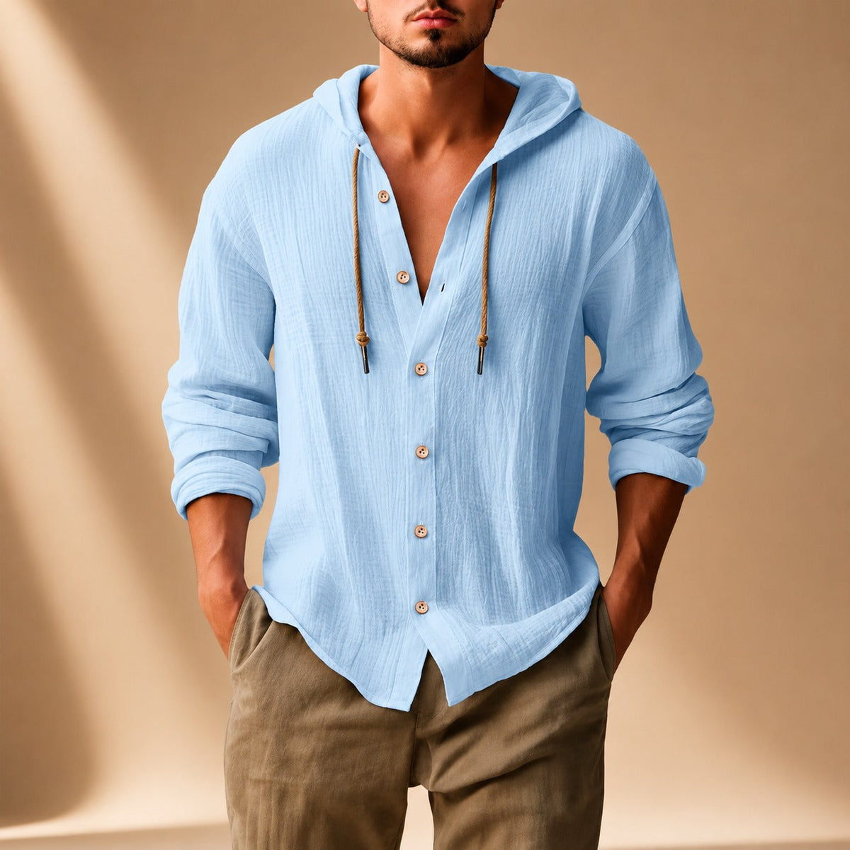 Kayne - Camisa Cómoda con Capucha de Manga Larga