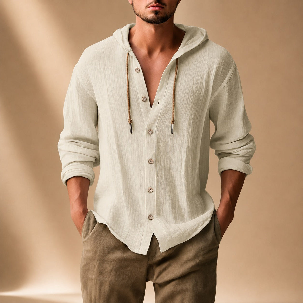 Kayne - Camisa Cómoda con Capucha de Manga Larga