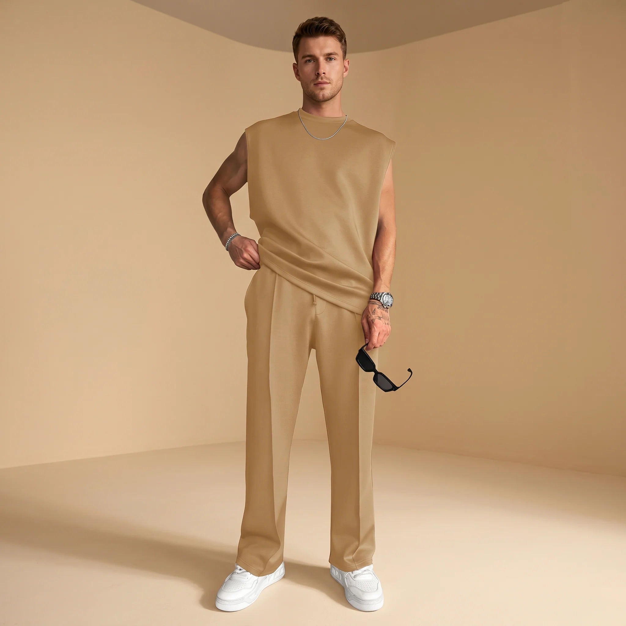 Kody - Conjunto de Camiseta Sin Mangas Minimalista y Pantalones