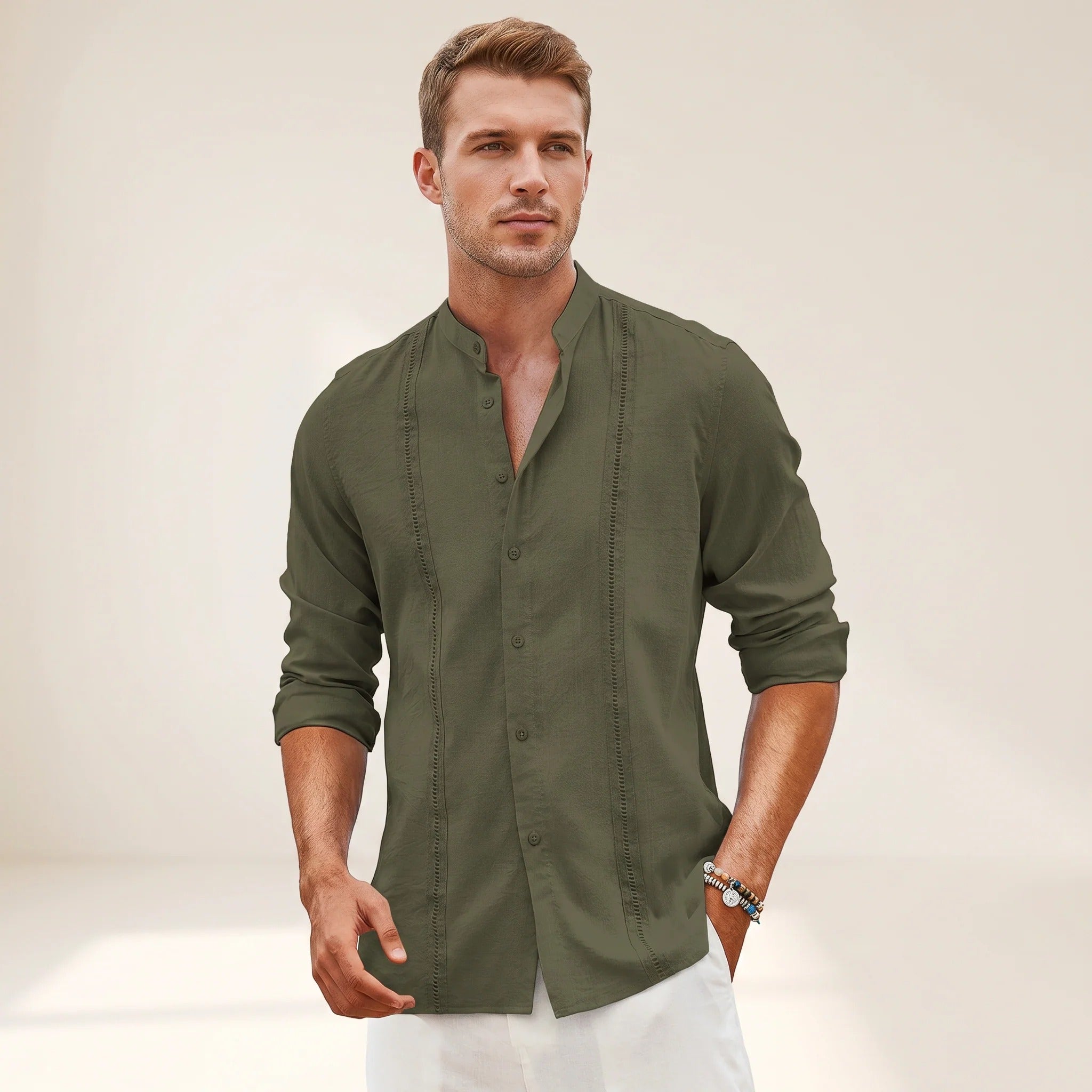 Olivier - Camisa Elegante Bordada