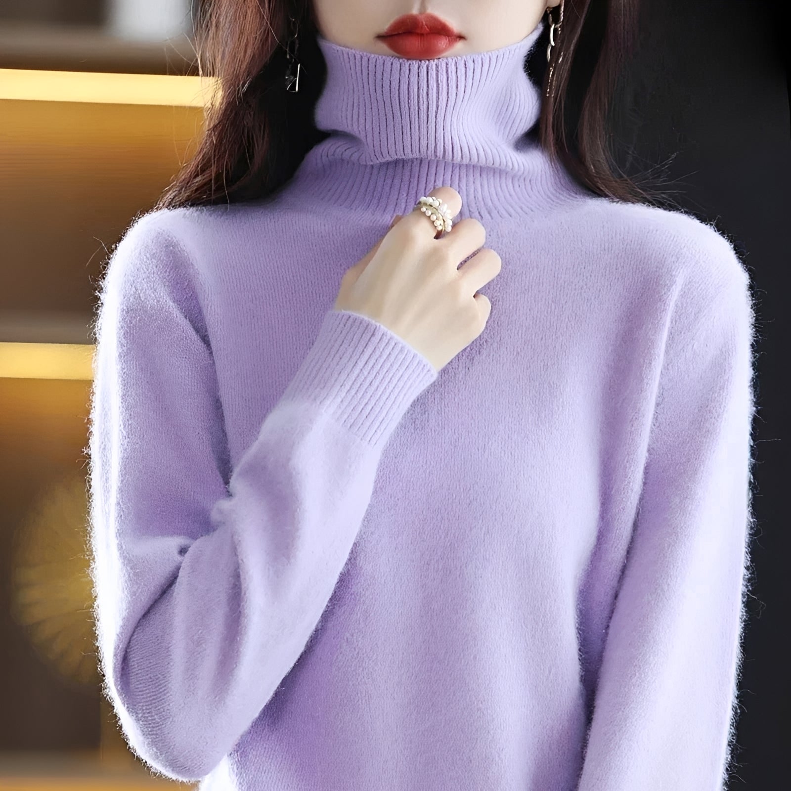 Letizia - Suéter elegante de cuello alto