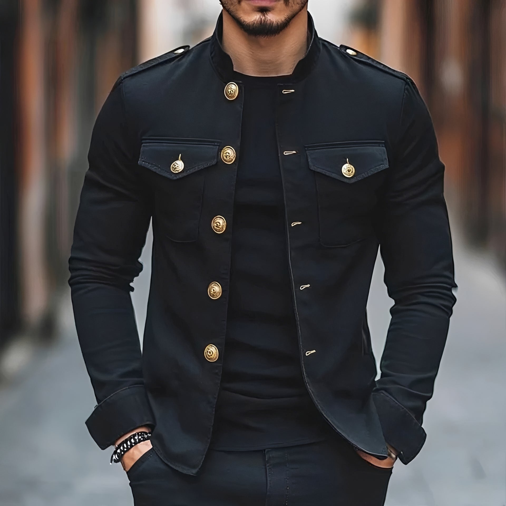 Leighton - Chaqueta Clásica Casual con Botones