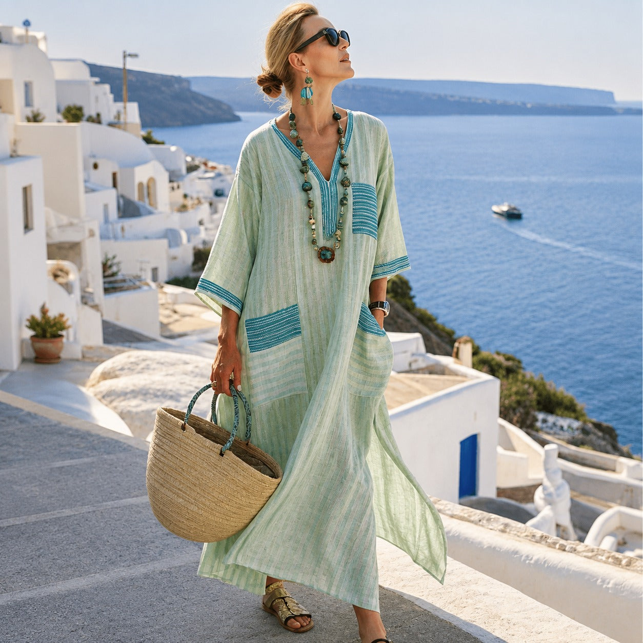 Aiza - Vestido Midi Bohemio Estampado