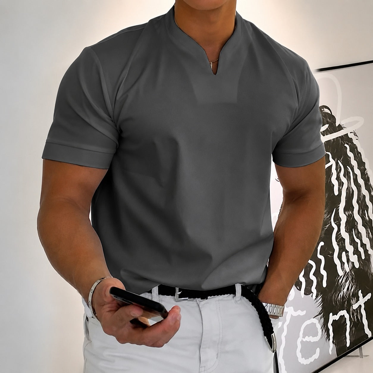 Jason - Camiseta de fitness para hombre de manga corta