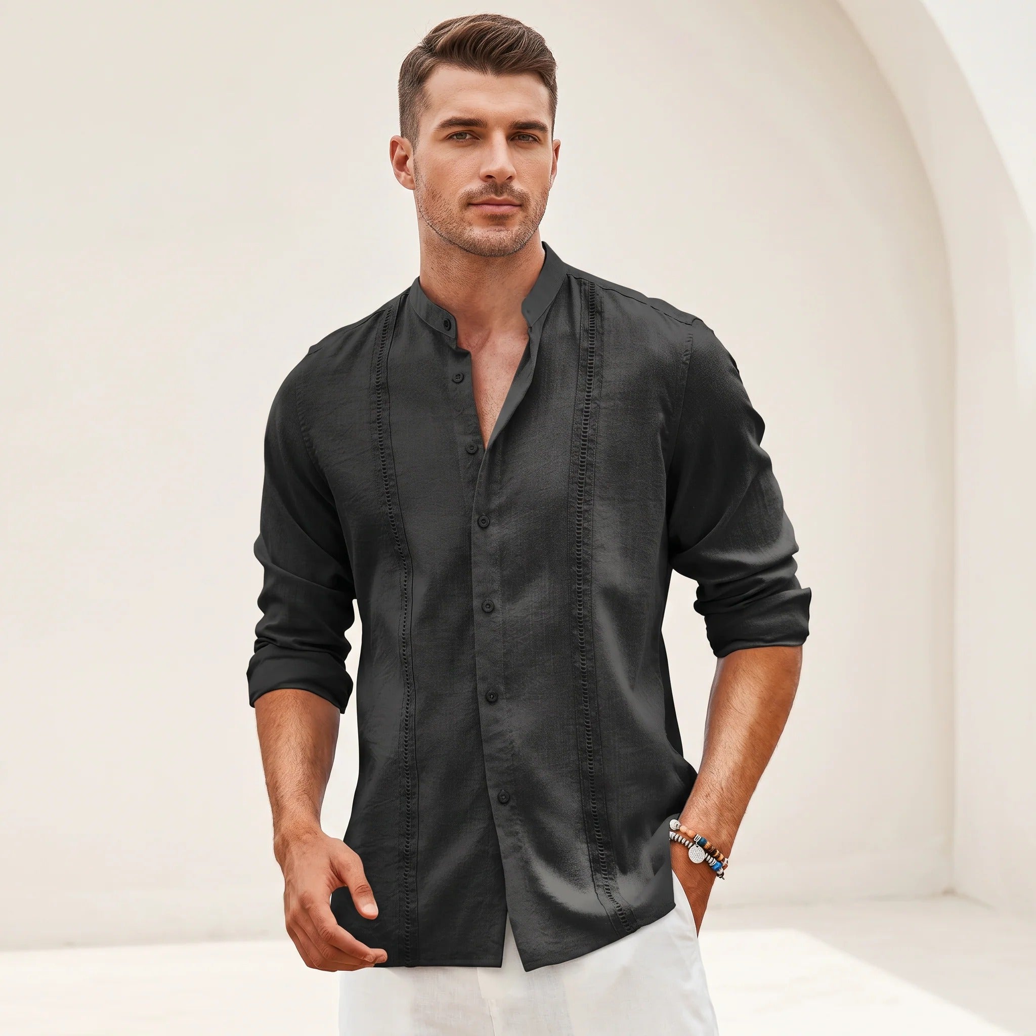 Olivier - Camisa Elegante Bordada
