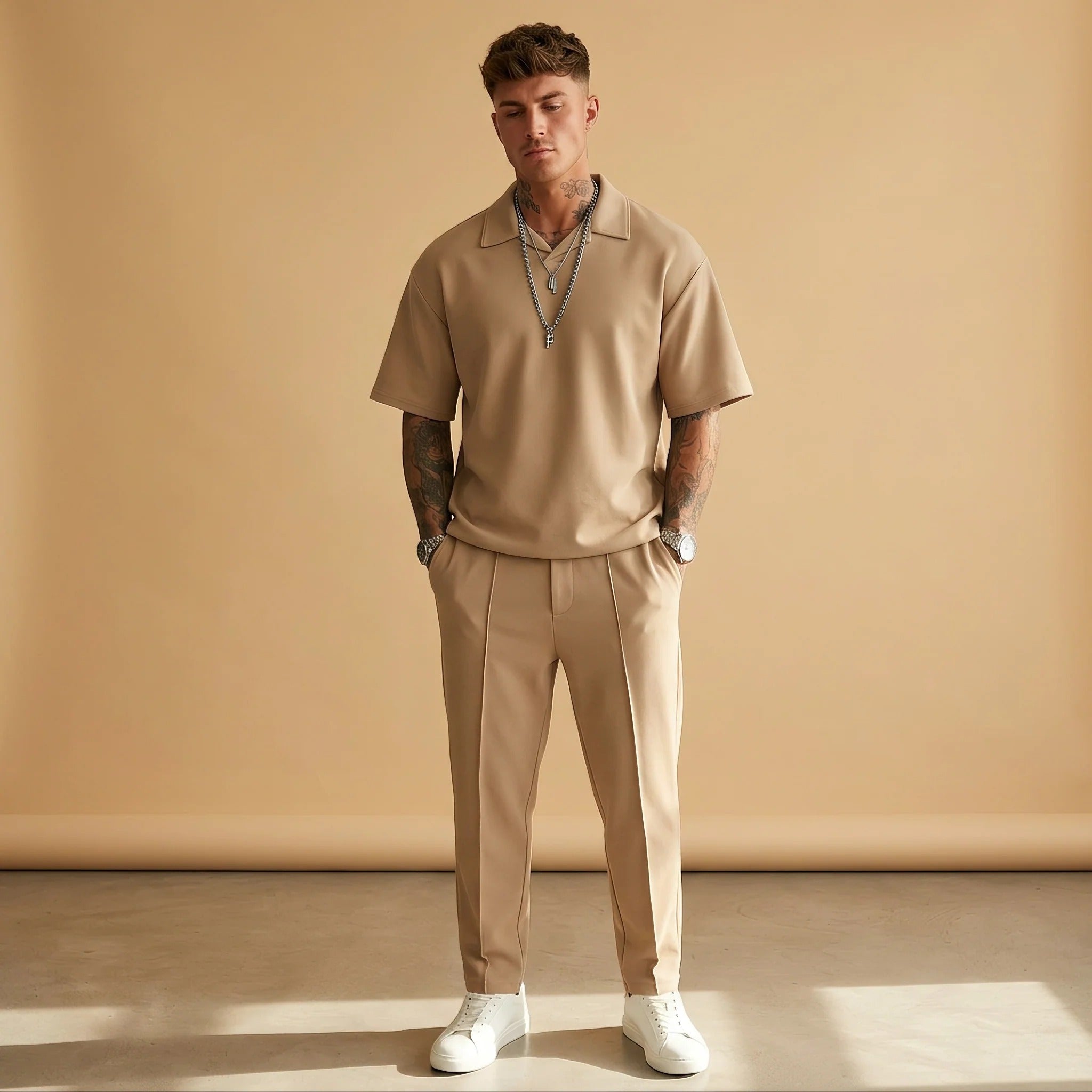 Johnston - Conjunto Casual Sobredimensionado de 2 Piezas