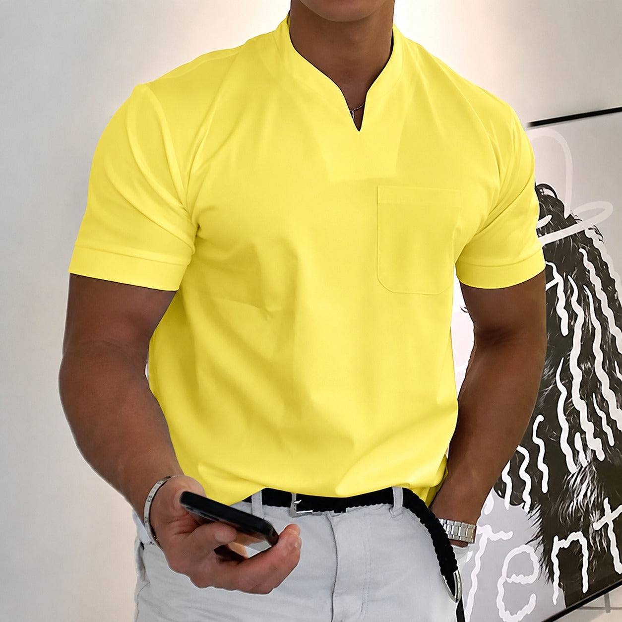 Jason - Camiseta de fitness para hombre de manga corta