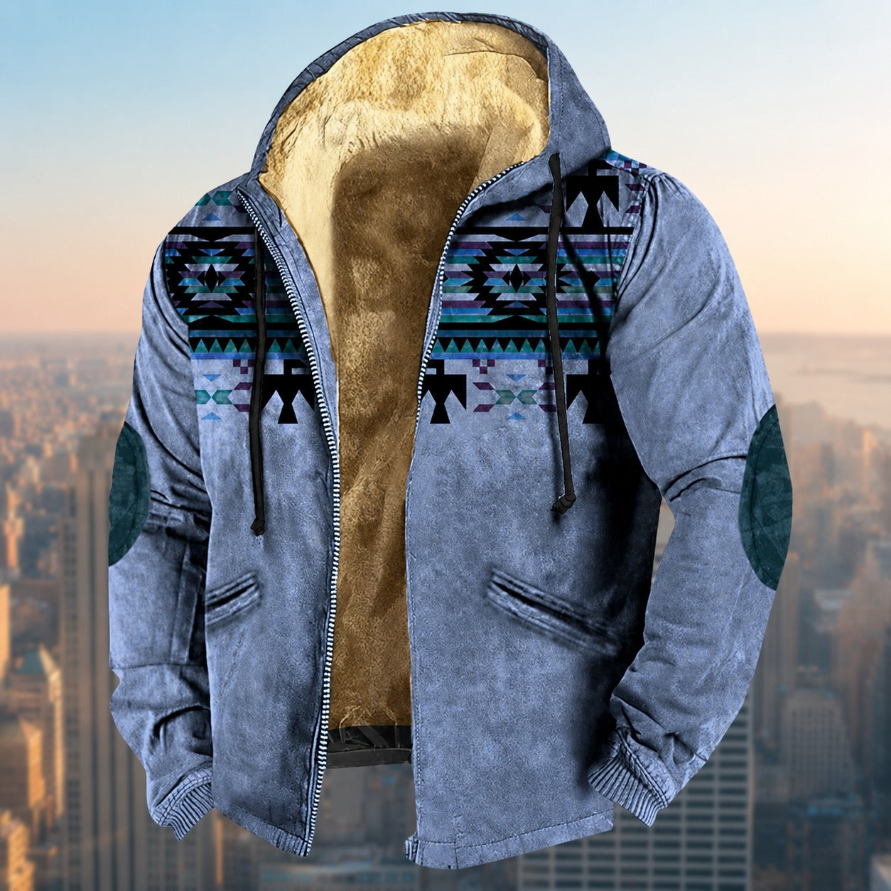 Laszlo - Chaqueta con capucha con diseño tribal para hombres