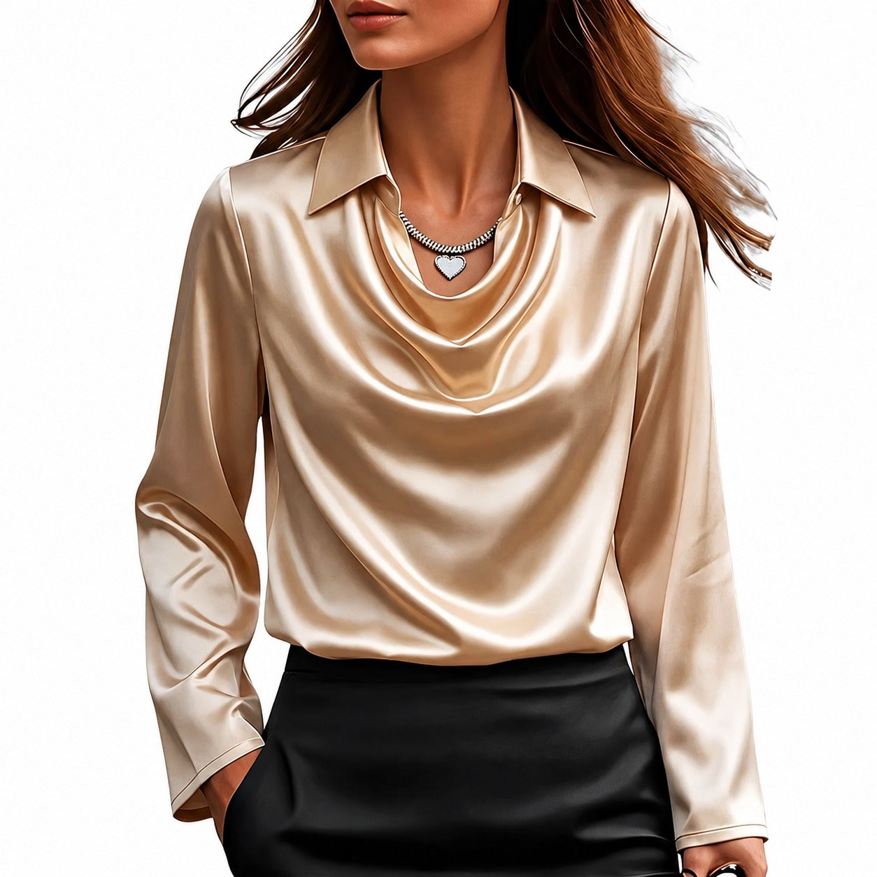 Dionne - Blusa elegante de manga larga para mujeres