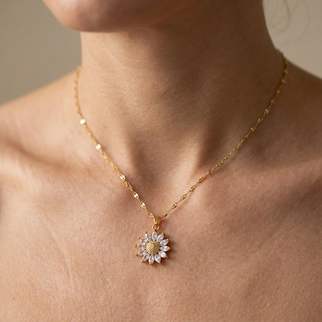 Manon – Collar girasol brillante en oro