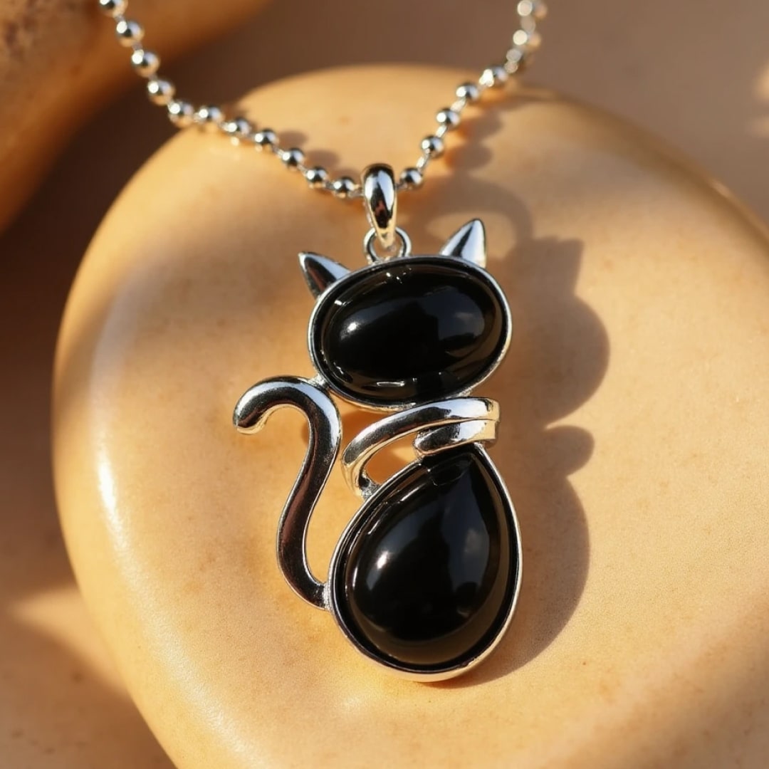 Mila – Collar de gato con piedra natural