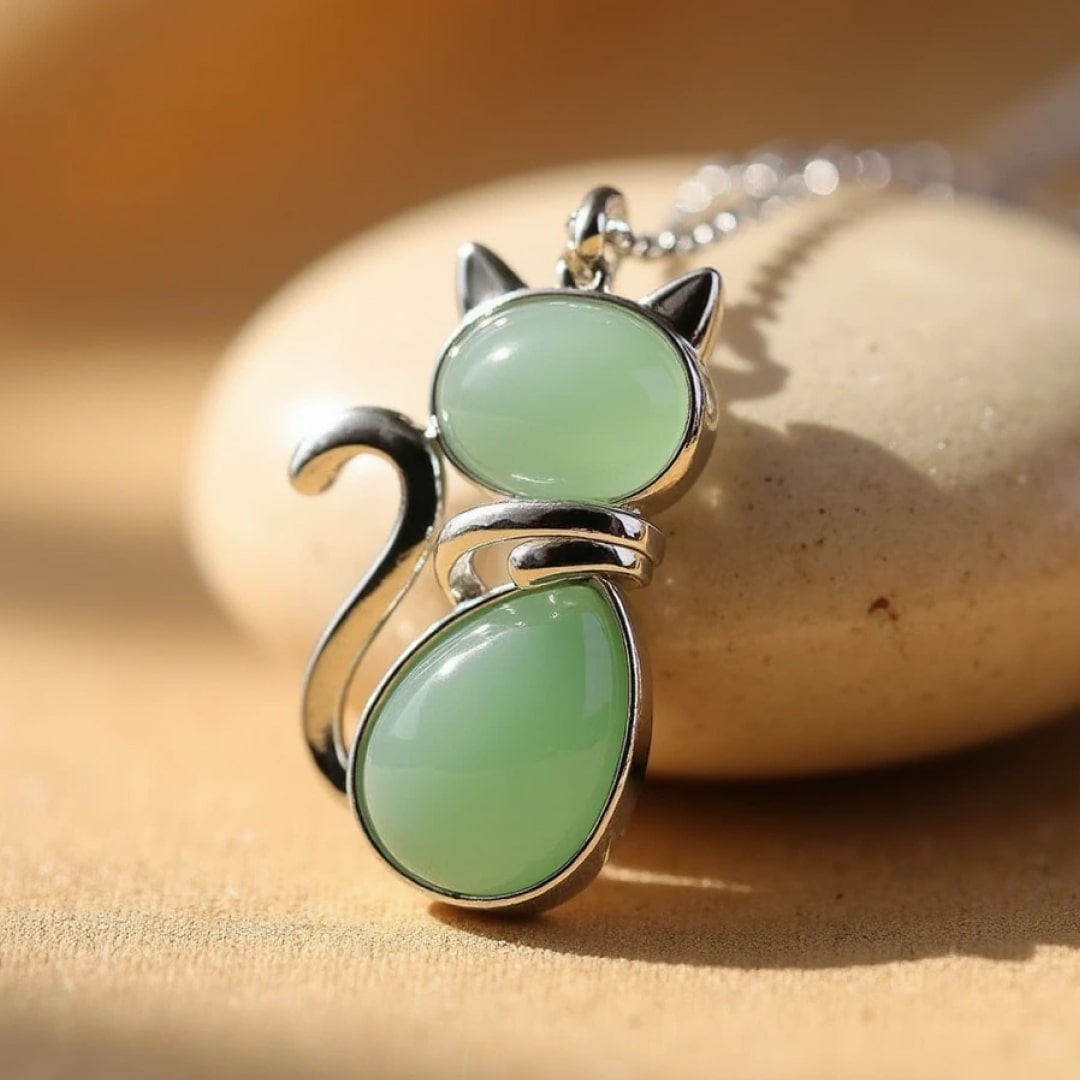 Mila – Collar de gato con piedra natural