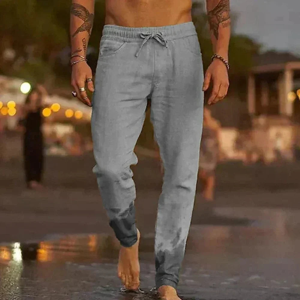Majd - Pantalones ligeros de lino para hombres