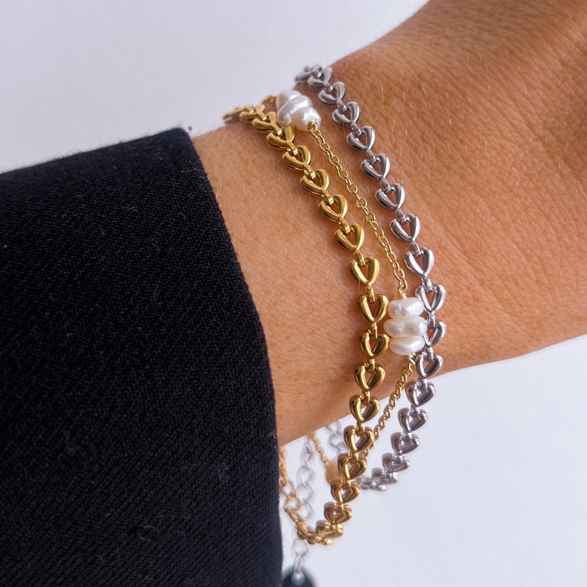 Kendra - Pulsera de cadena corazón dorado