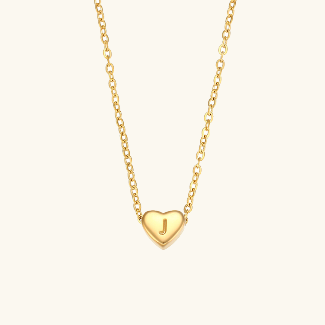Corazón - Collar de iniciales de oro