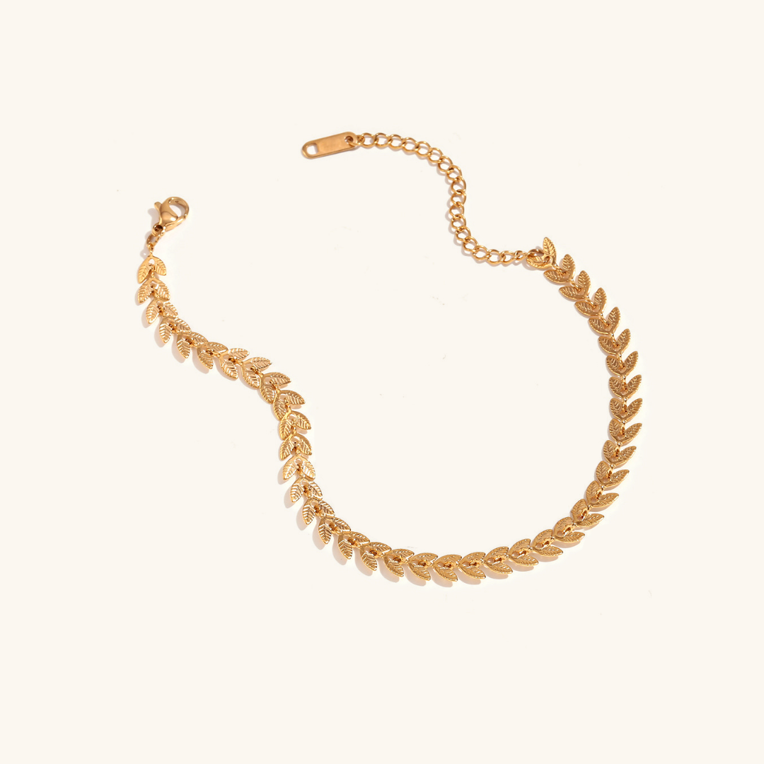 Delaida - Pulsera de oro de hoja
