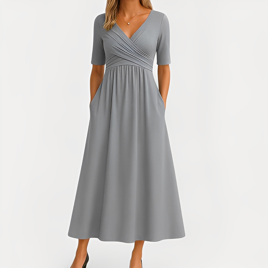 Maïka - Vestido elegante con cuello en V