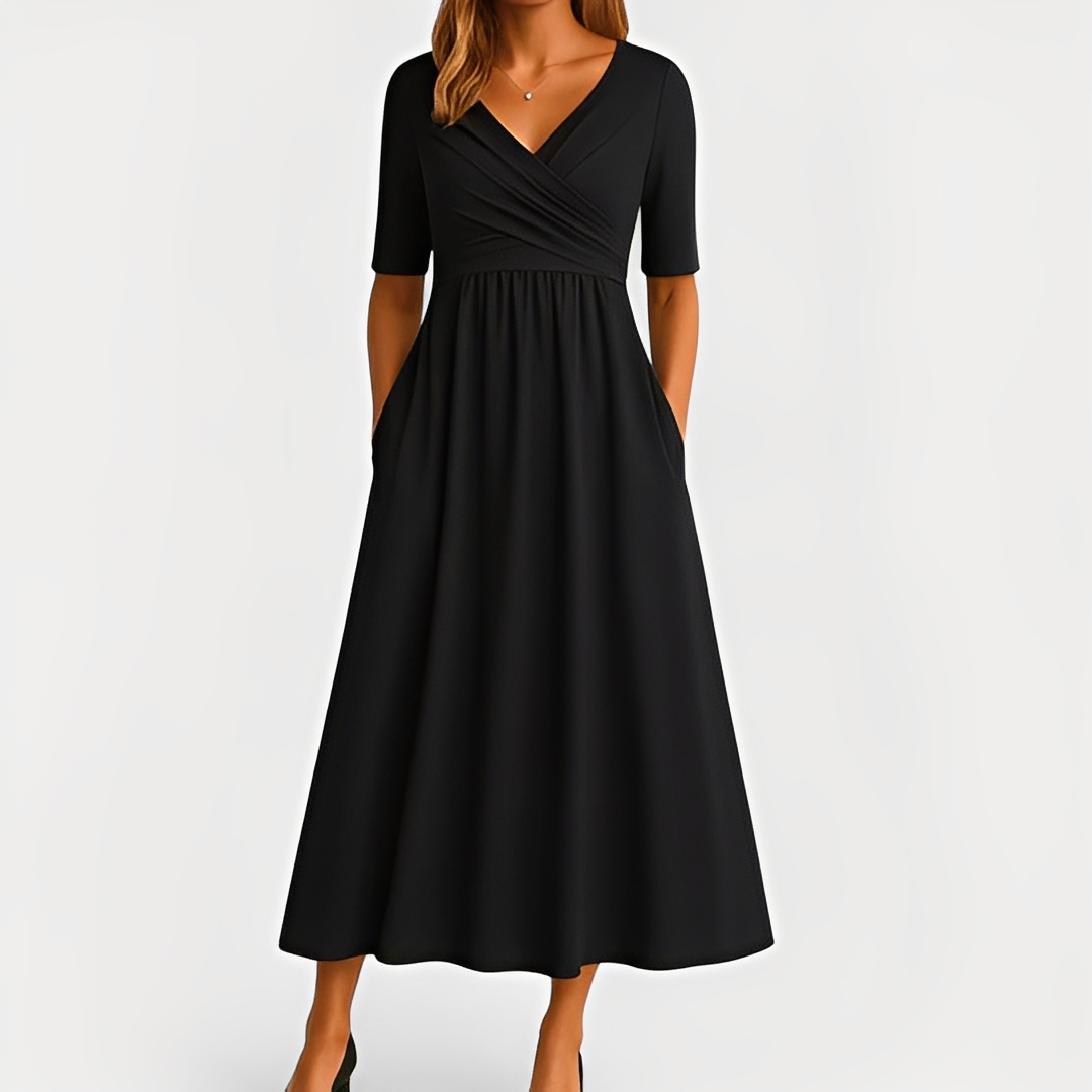 Maïka - Vestido elegante con cuello en V