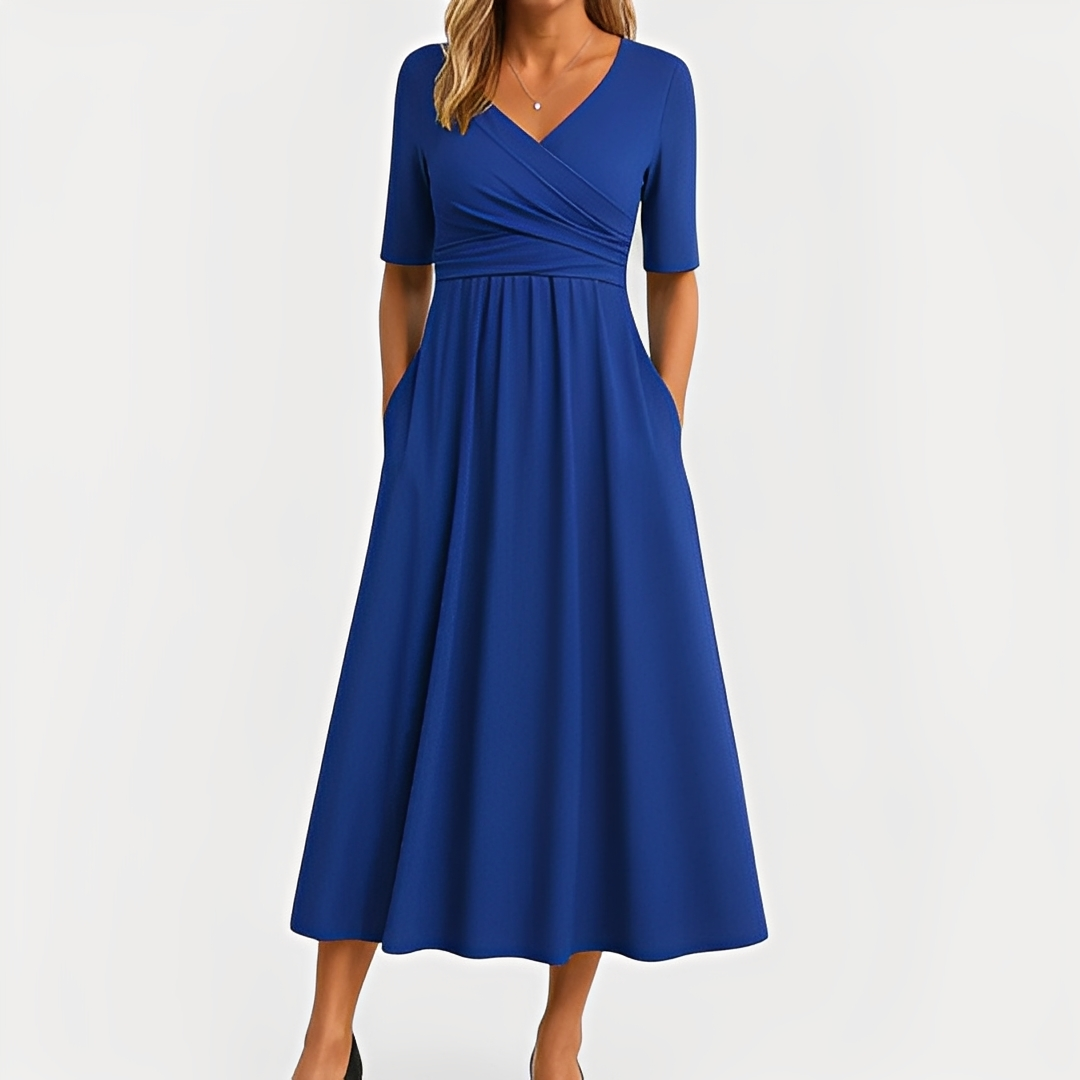 Maïka - Vestido elegante con cuello en V