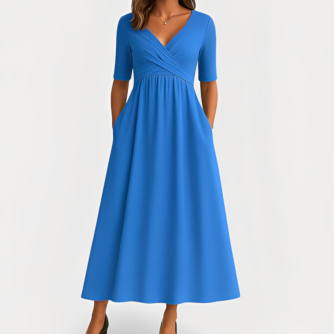 Maïka - Vestido elegante con cuello en V
