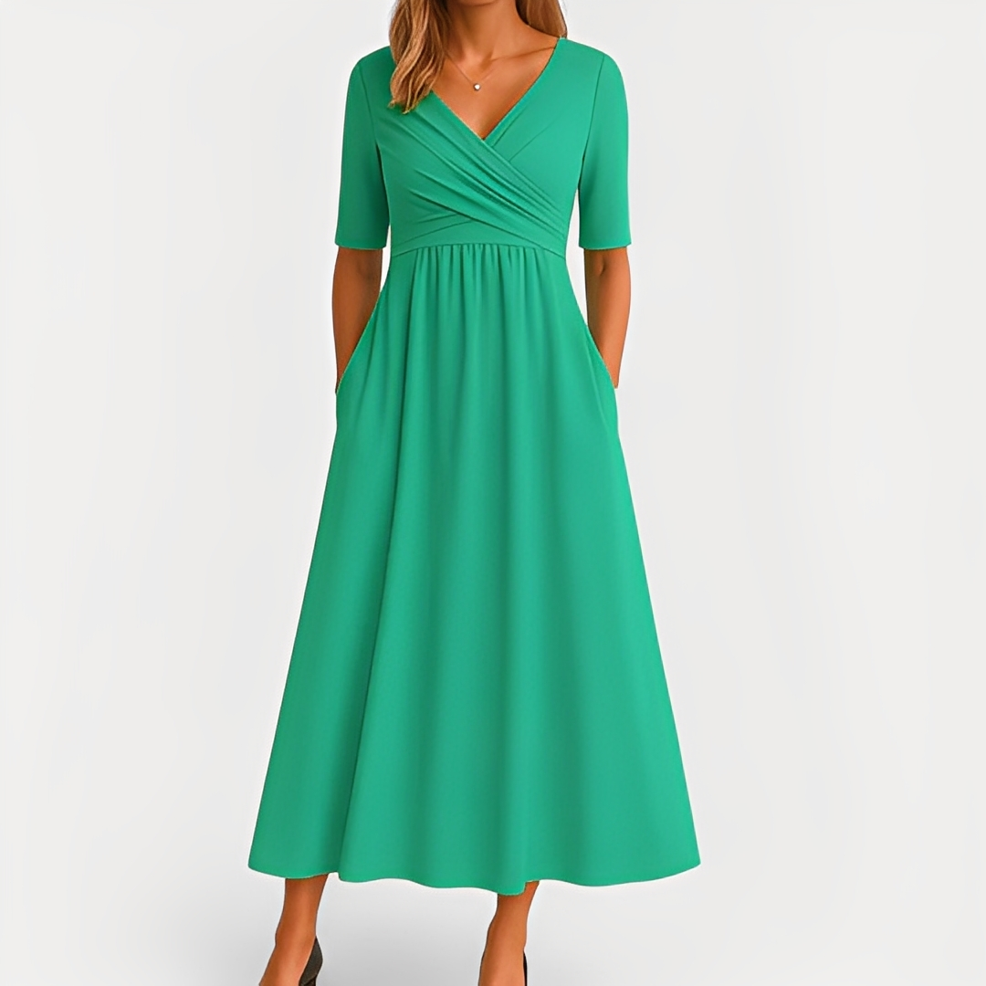 Maïka - Vestido elegante con cuello en V