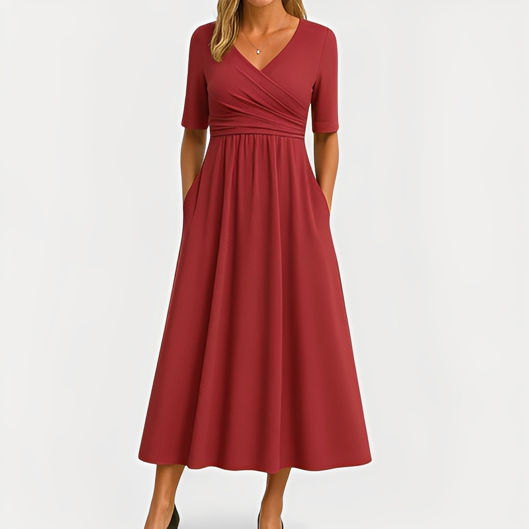 Maïka - Vestido elegante con cuello en V