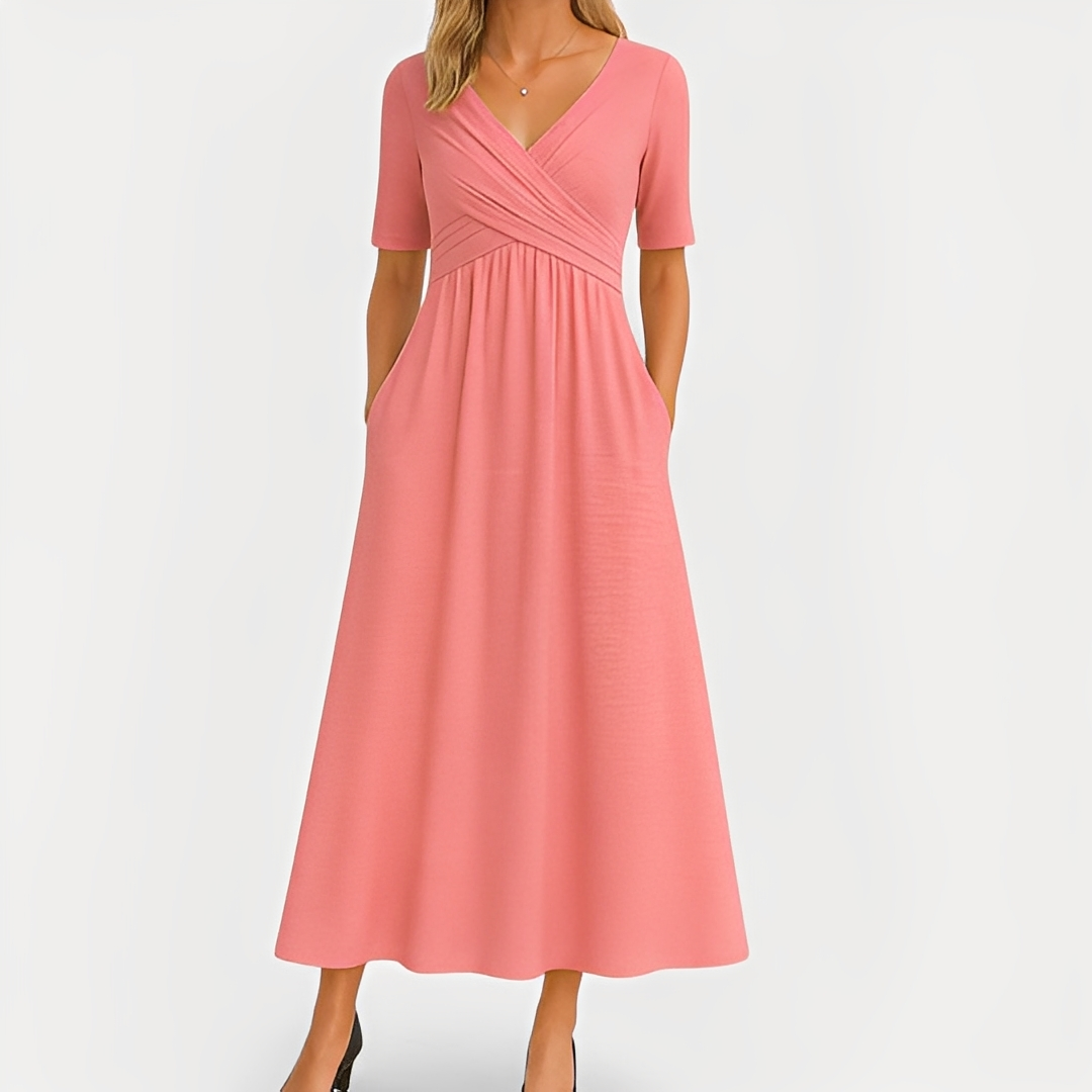 Maïka - Vestido elegante con cuello en V