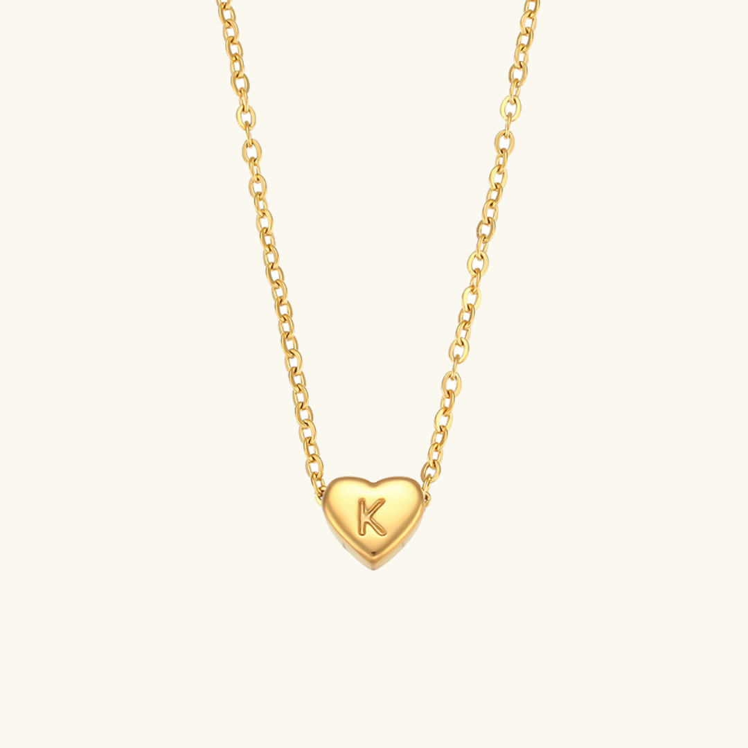 Corazón - Collar de iniciales de oro
