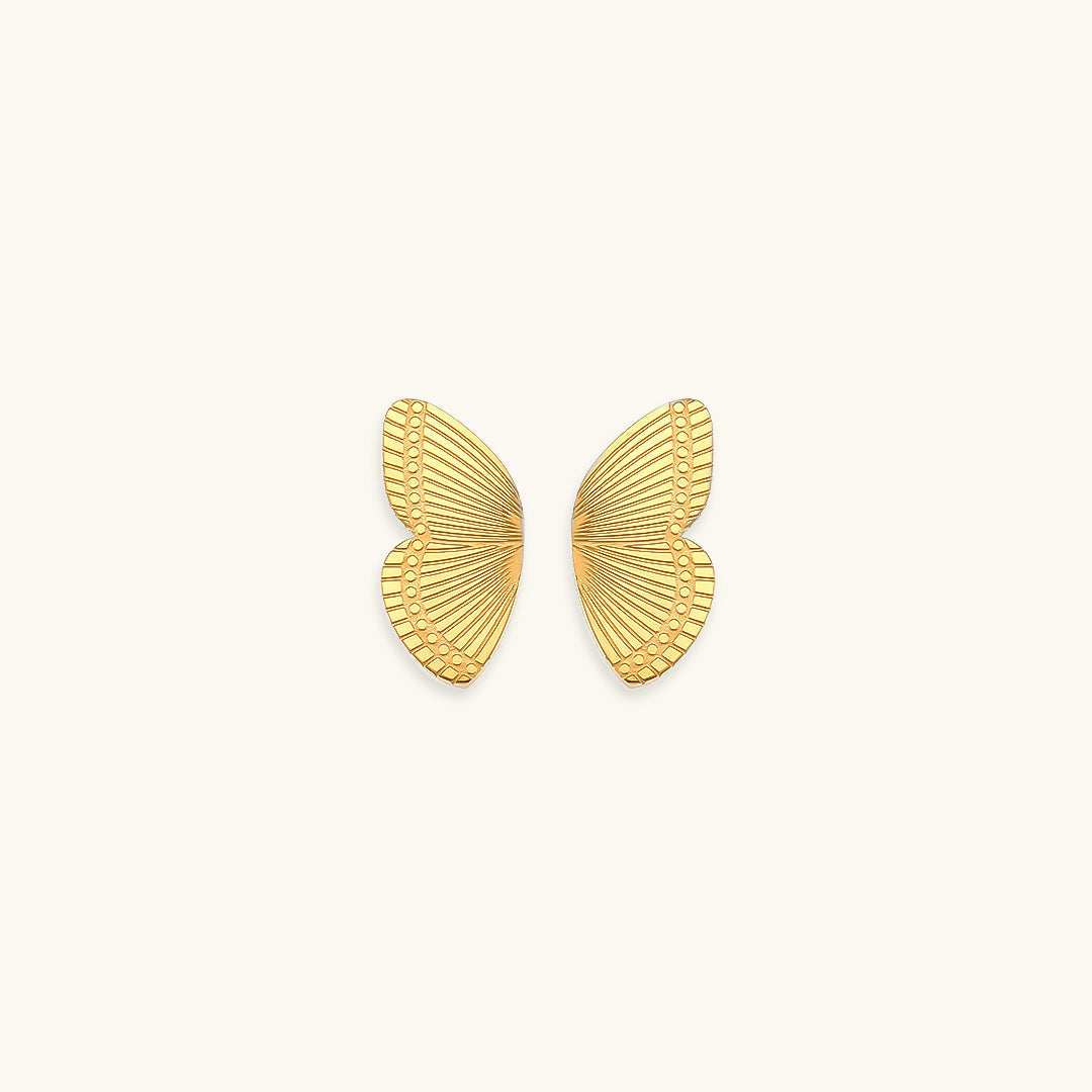 Lila - Pendientes de mariposa dorada