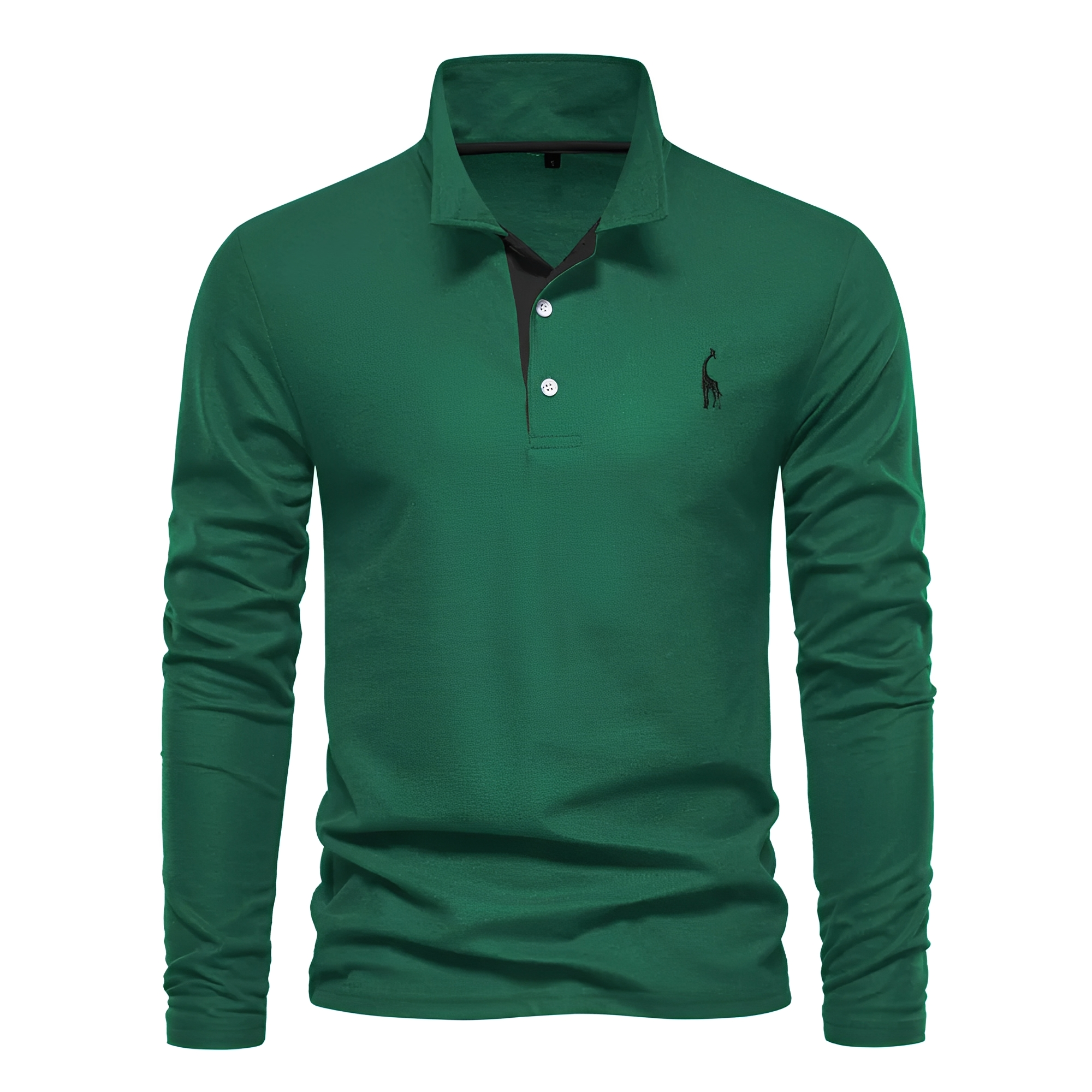 Antoine - Polo casual de manga larga para hombres