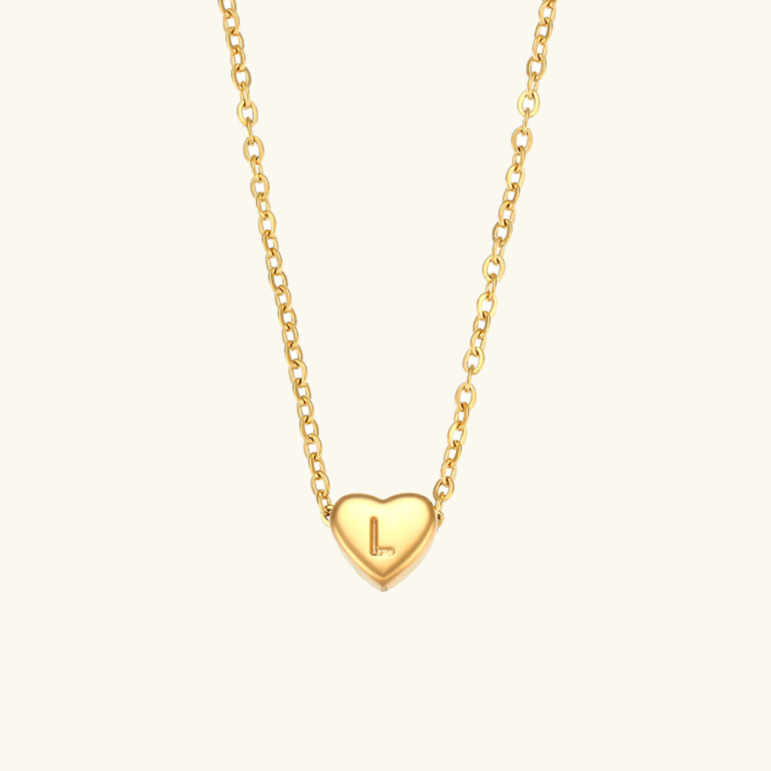 Corazón - Collar de iniciales de oro
