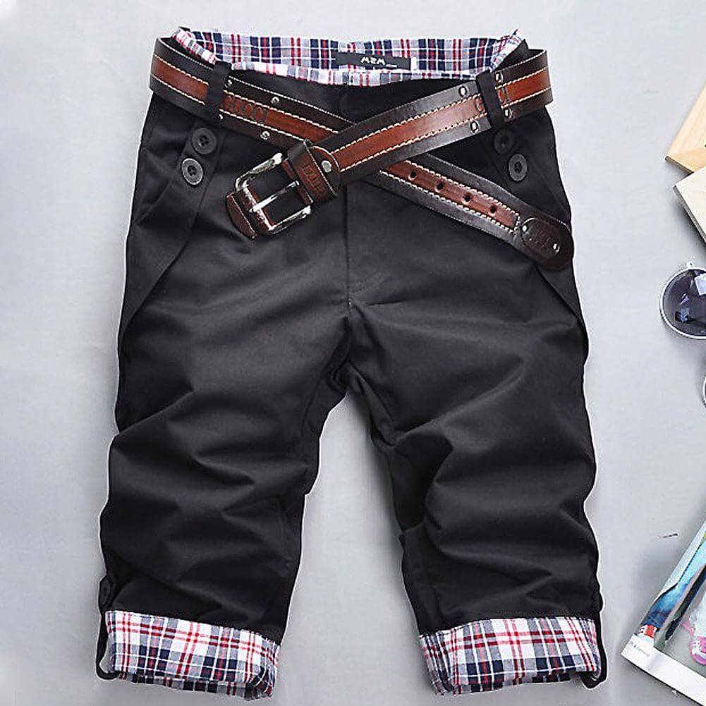 Melvin - Pantalones Cortos Clásicos de Verano con Cuadros