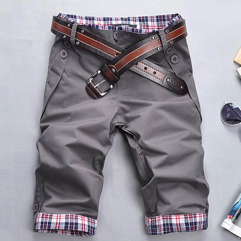 Melvin - Pantalones Cortos Clásicos de Verano con Cuadros