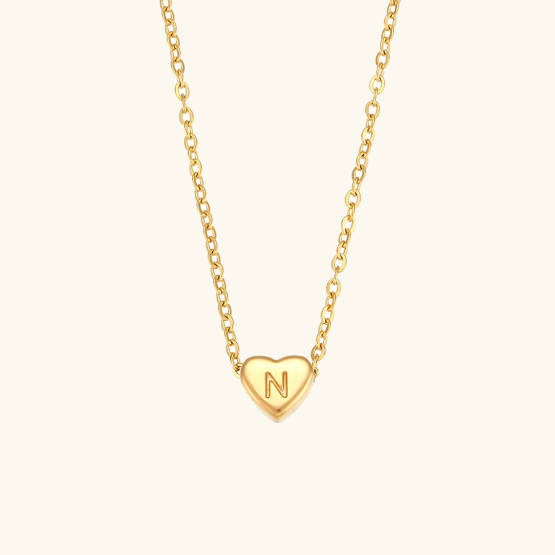 Corazón - Collar de iniciales de oro