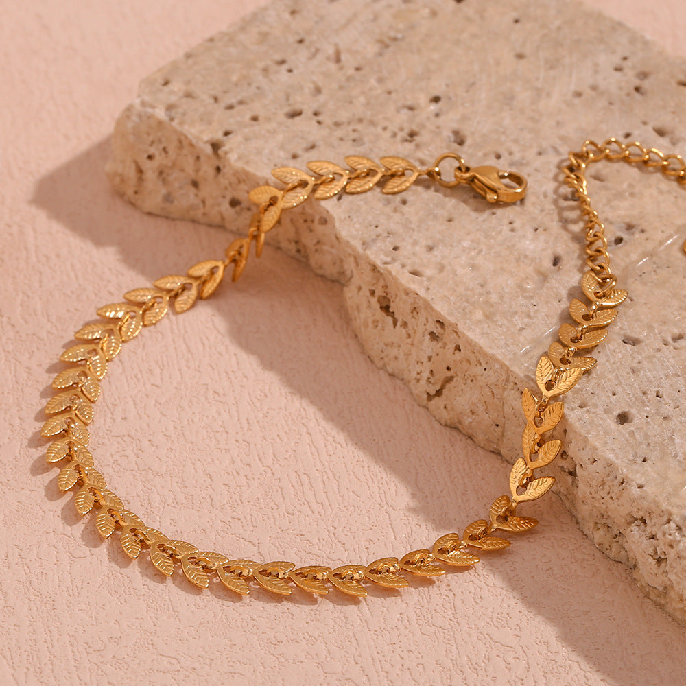 Delaida - Pulsera de oro de hoja