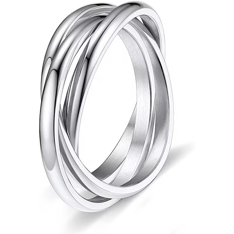 Sansen – Par de anillos de tres anillos de acero de titanio