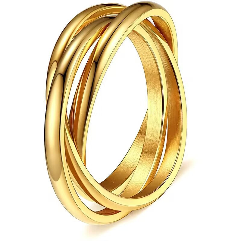 Sansen – Par de anillos de tres anillos de acero de titanio