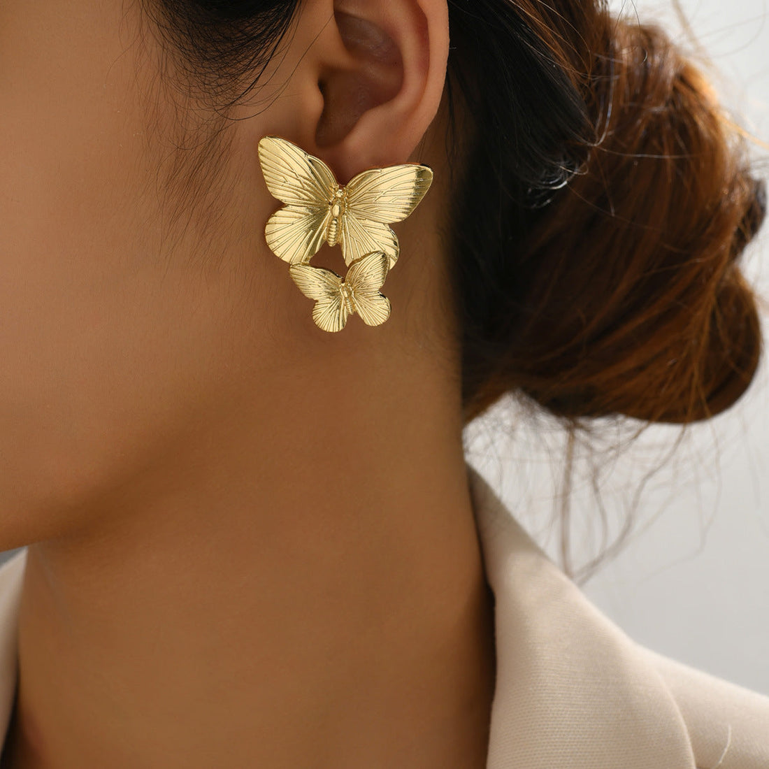 Mariah - Pendientes de oro en forma de mariposa