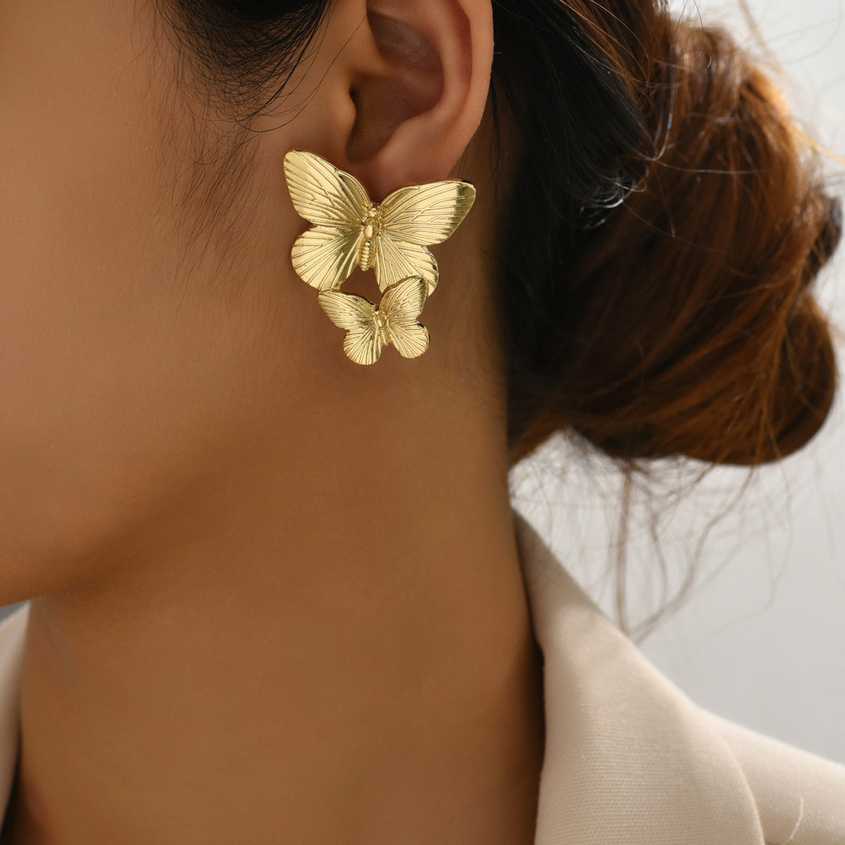 Mariah - Pendientes de oro en forma de mariposa