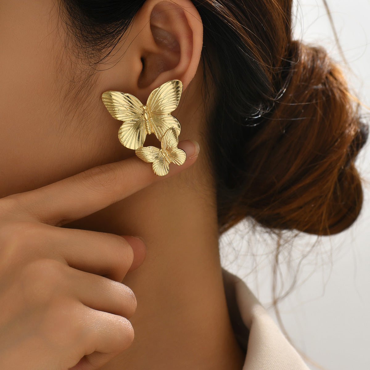 Mariah - Pendientes de oro en forma de mariposa