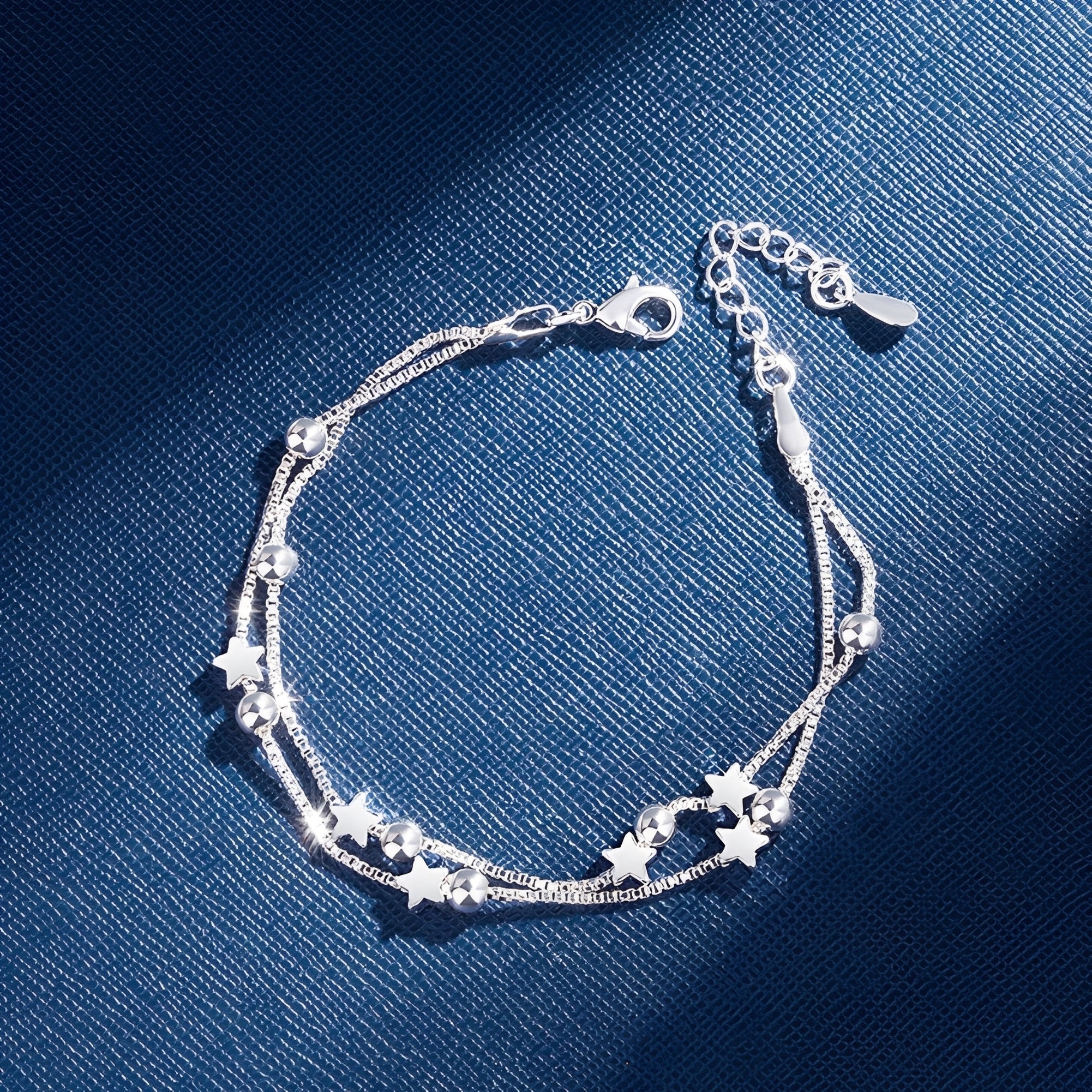 Yuna – Pulsera doble círculo estrella estilo coreano