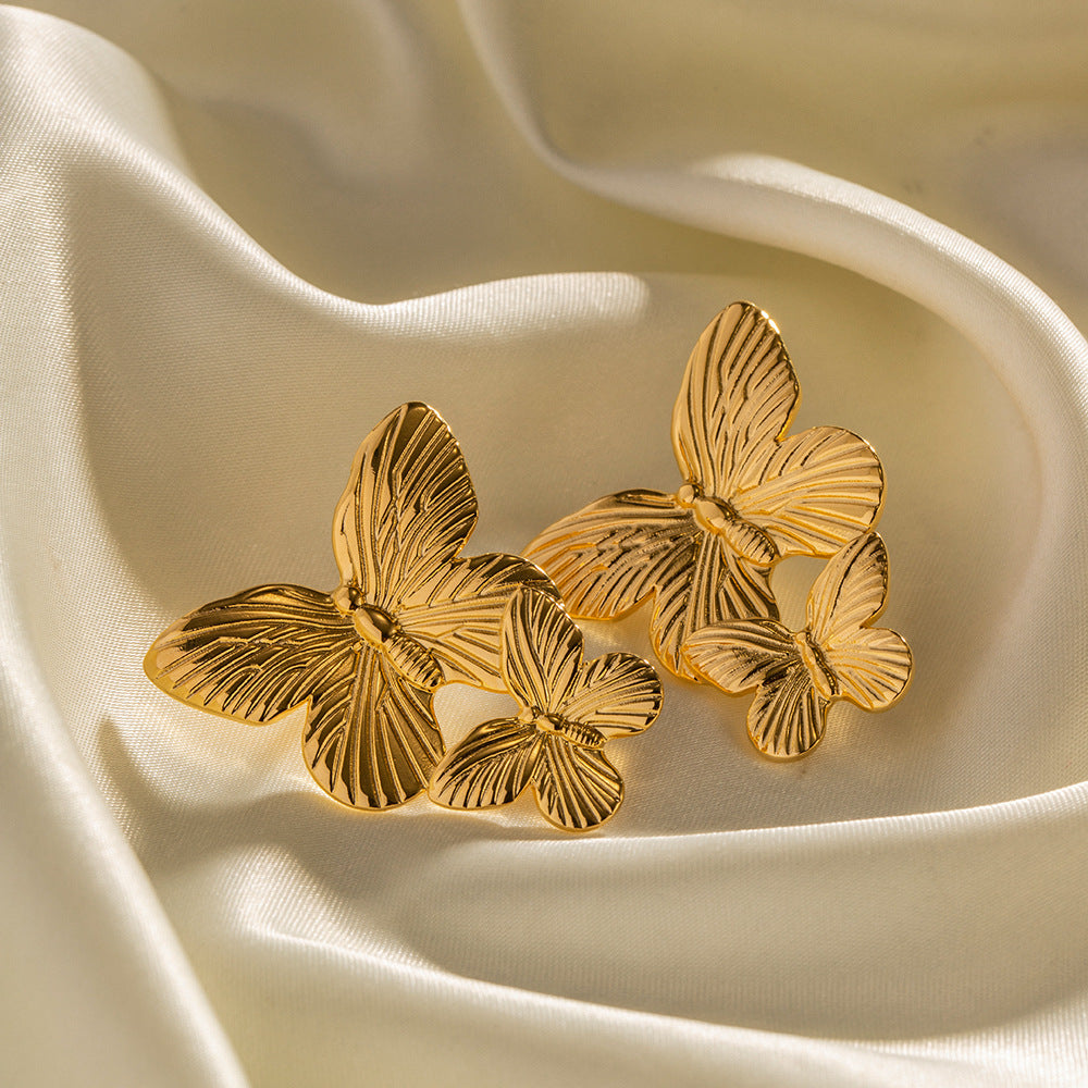 Mariah - Pendientes de oro en forma de mariposa