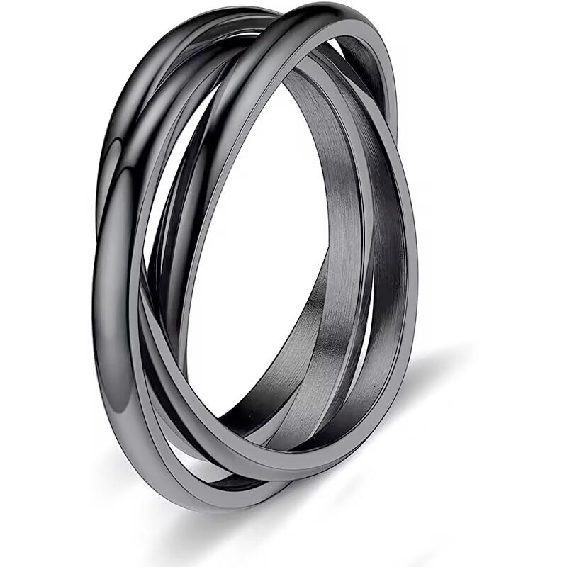Sansen – Par de anillos de tres anillos de acero de titanio
