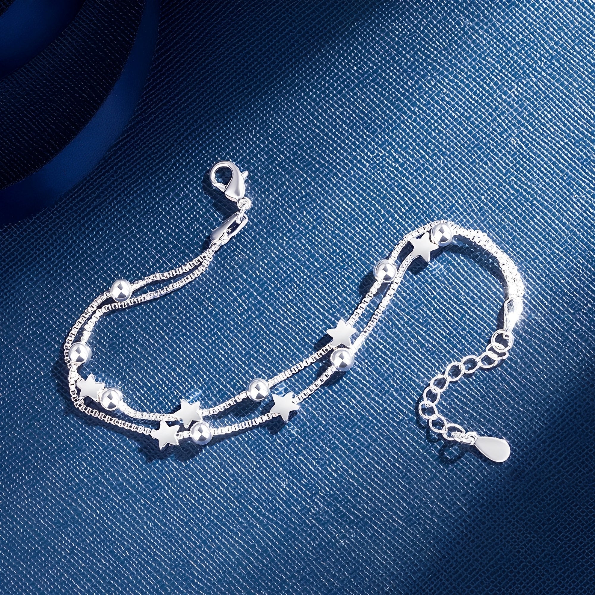 Yuna – Pulsera doble círculo estrella estilo coreano