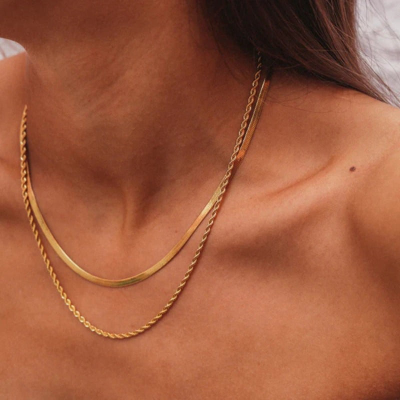 Nicole – Collar de Oro Multicapa