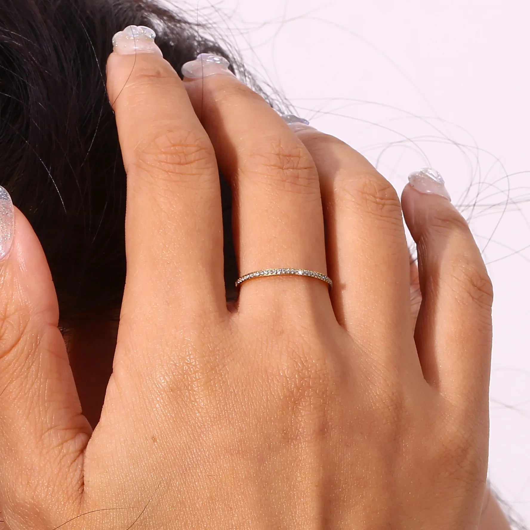 Zarra – Anillo pavé de oro radiante