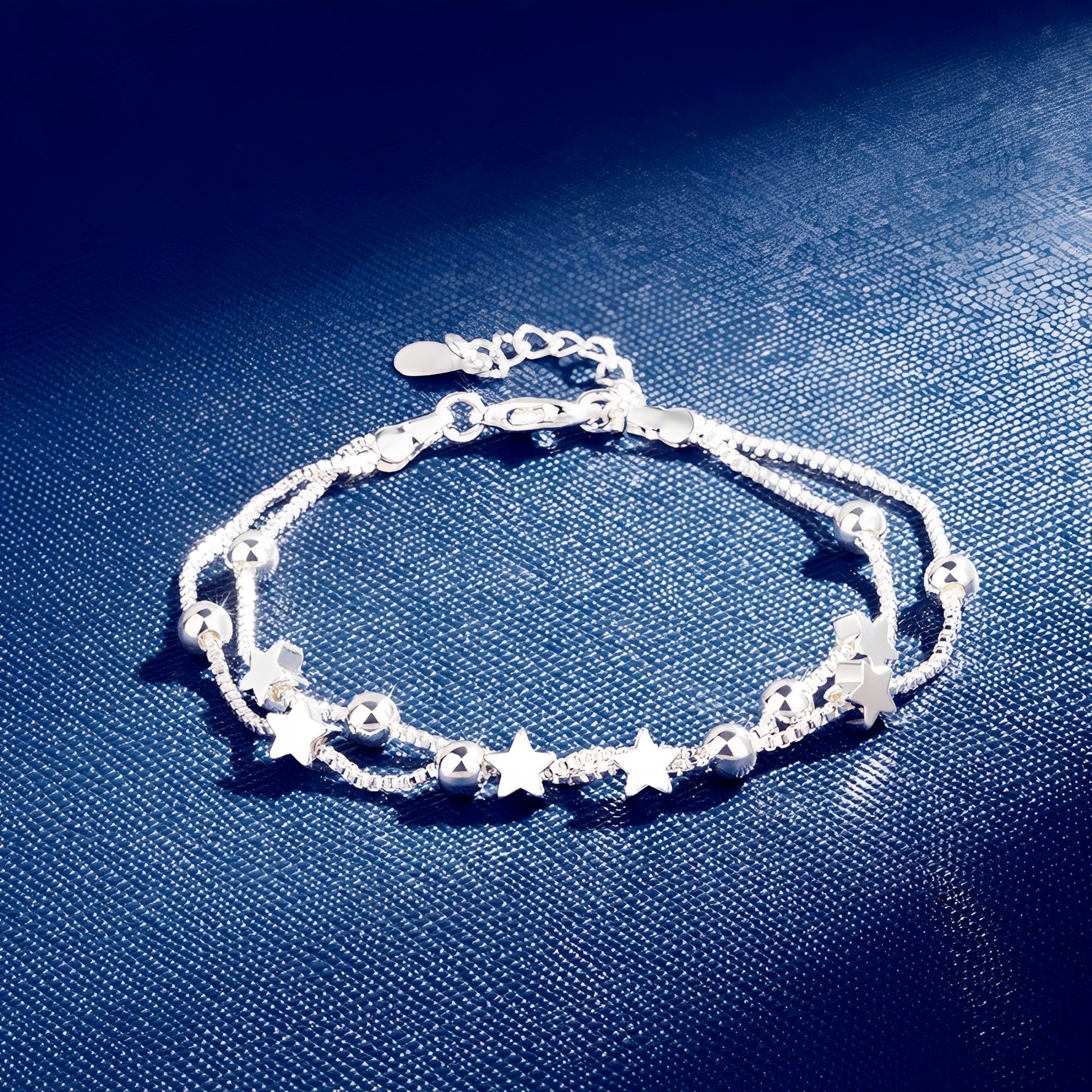Yuna – Pulsera doble círculo estrella estilo coreano