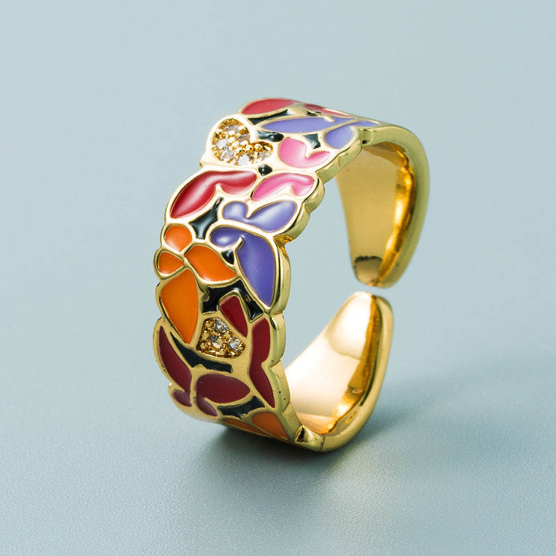 Kamille – Anillo Camille Grande Motivo de Hoja Azul