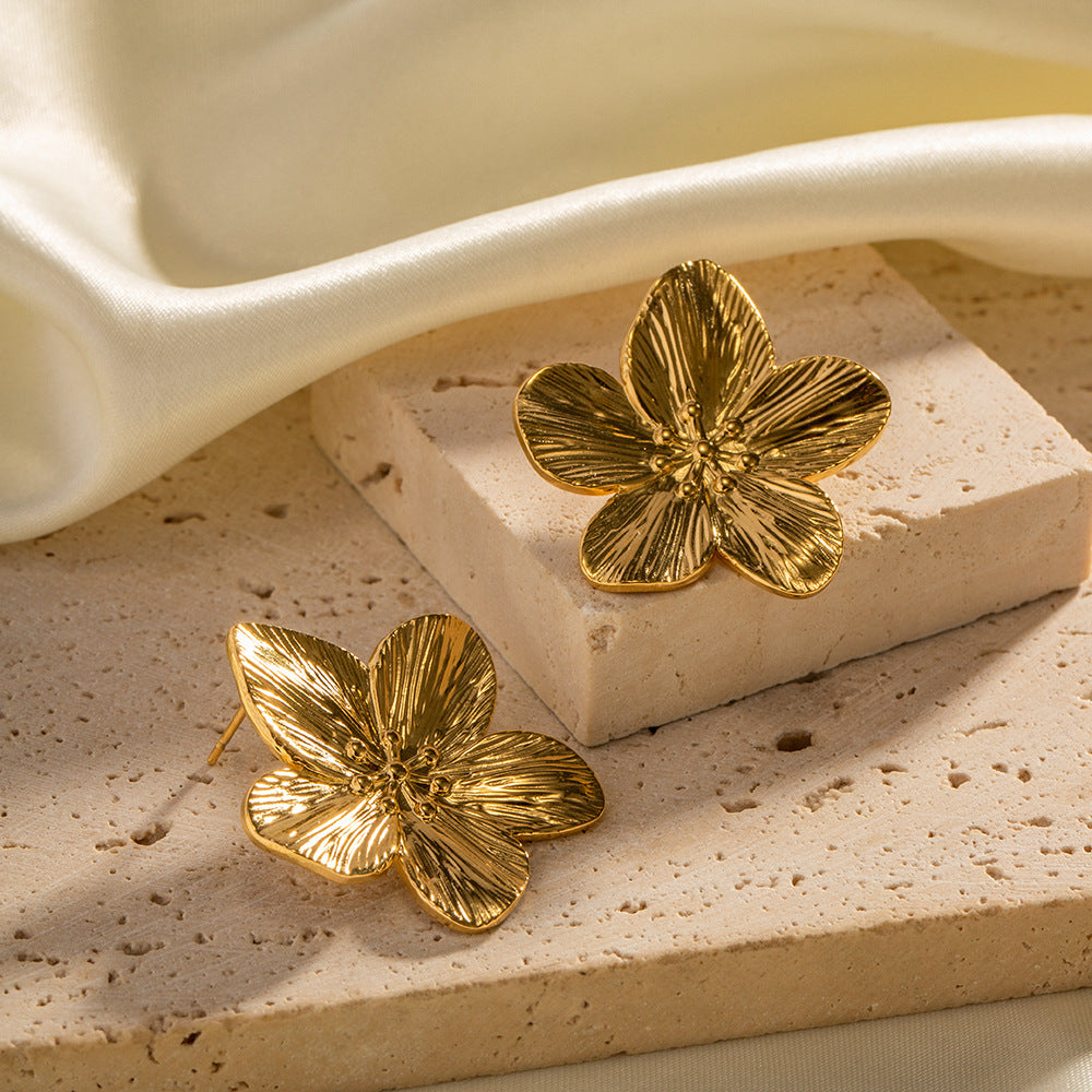 Allysa - Pendientes de flores de oro