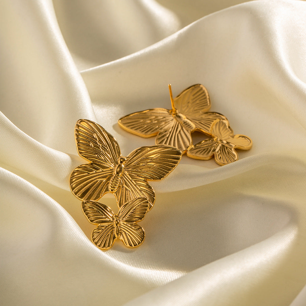 Mariah - Pendientes de oro en forma de mariposa